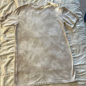 Beige Tie-Dye T-Shirt Dress